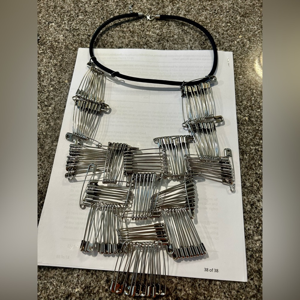 Safety pin necklace